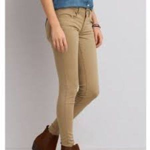 2 Pairs of American Eagle Ne(X)T Level Jeans / Jeggings (Khaki & Teal)